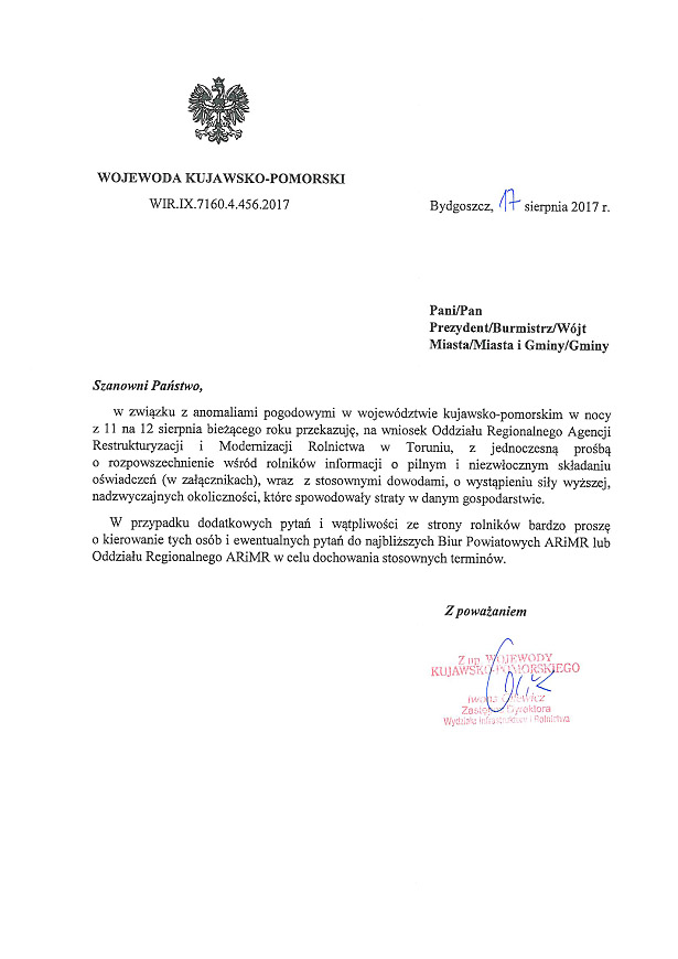 pismo przewodnie wojewoda