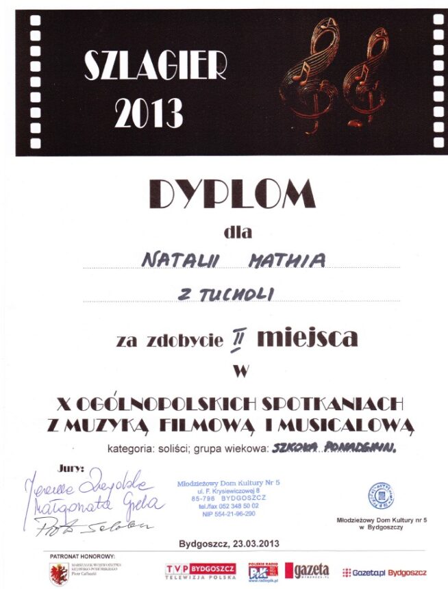 Natalia Mathia z ZSO w Tucholi z kolejnym sukcesem