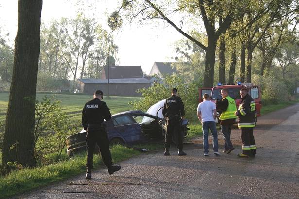 Odbił się od drzewa – wylądował w rowie