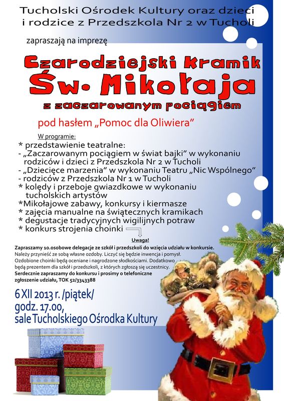 Czarodziejski kramik św. Mikołaja z zaczarowanym pociągiem
