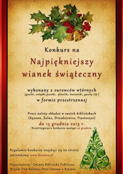 Konkurs na „Najpiękniejszy wianek świąteczny”
