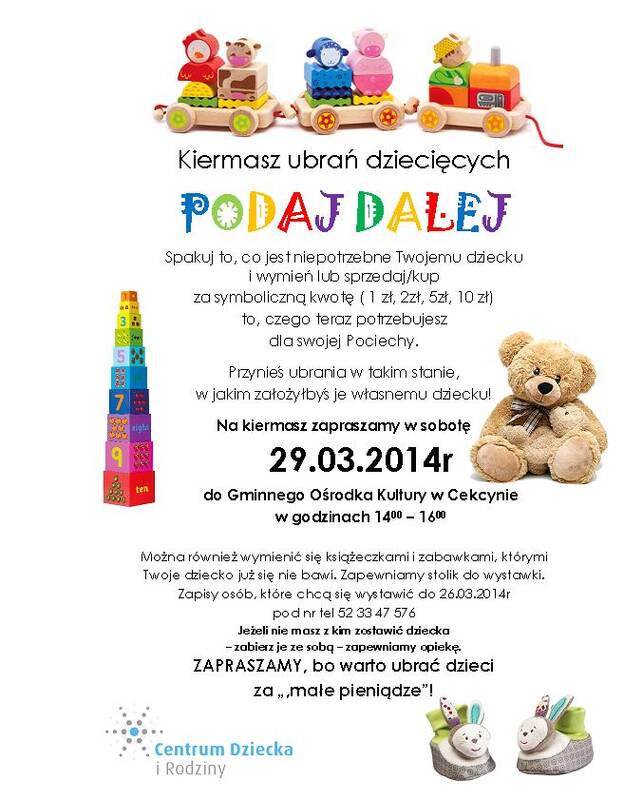 Kiermasz ubrań dziecięcych w Cekcynie