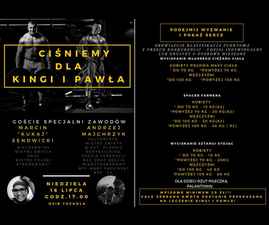 UWAGA! „Ciśniemy dla Kingi i Pawła” za miesiąc