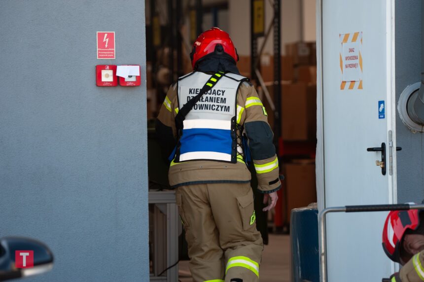 Ćwiczenia ewakuacyjne i pokaz gaśniczy w firmie Afpro Filters w Tucholi