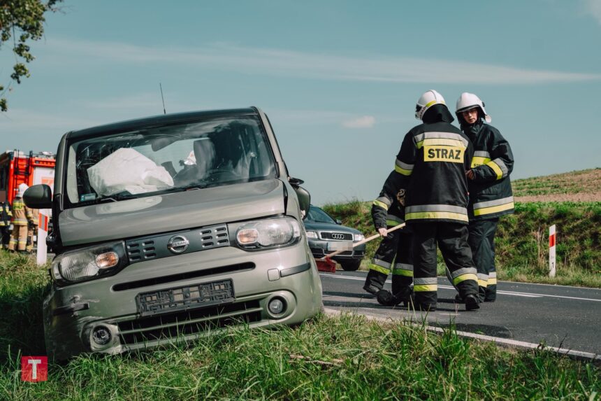 21-letnia kierująca nissanem dachowała na trasie Tuchola – Gostycyn