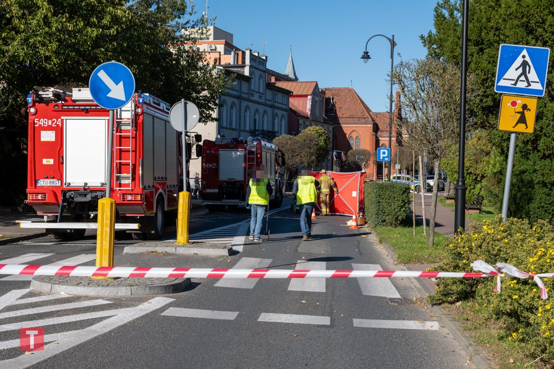 Śmiertelny wypadek na ul. Nowodworskiego w Tucholi