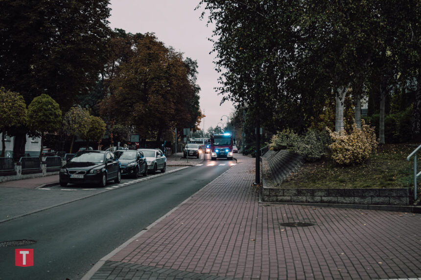 Ćwiczenia pożarnicze w internacie Technikum Leśnego w Tucholi