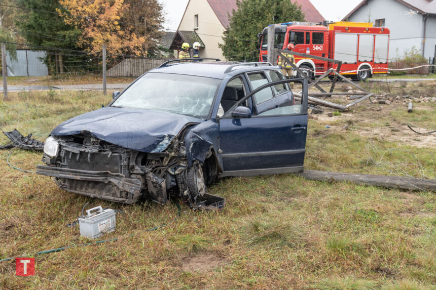 Był nietrzeźwy w chwili zatrzymania. Passatem uderzył w słup